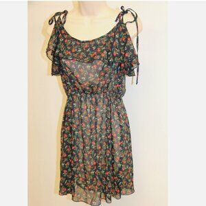NWT Jessica Simpson Swimsuit Cover Up Tunic Dress sz M print Navy